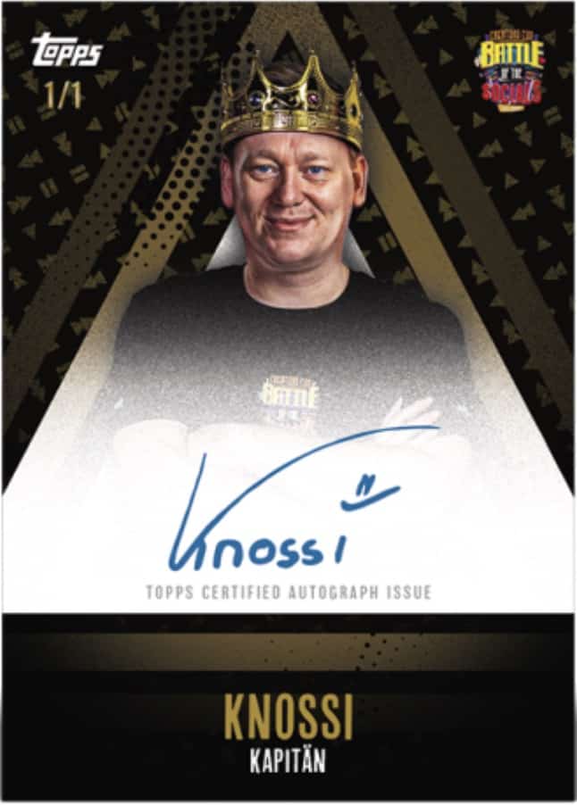 Knossi influencer trading card