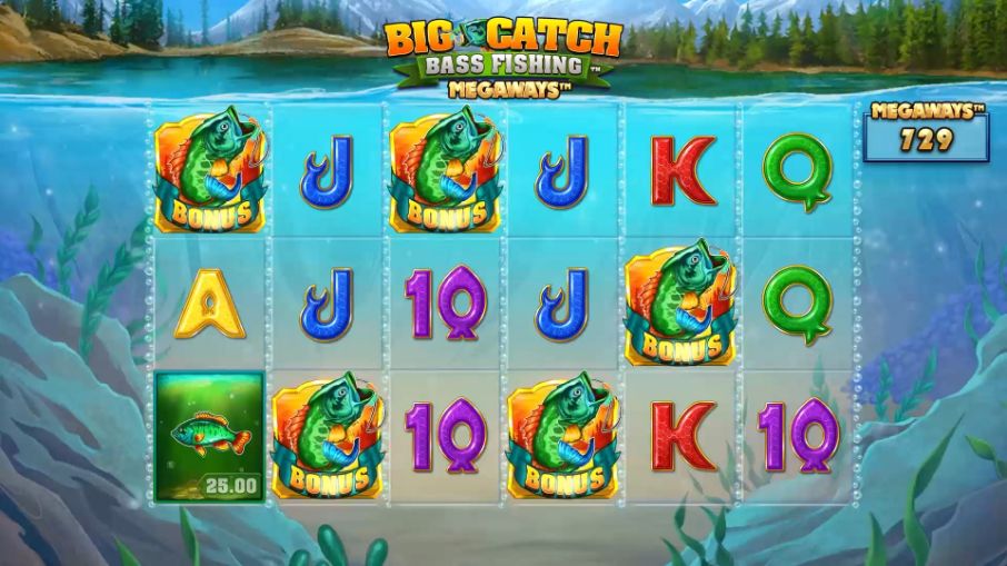 Big Catch Bass Fishing MEgaways Slot Blueprint Gaming