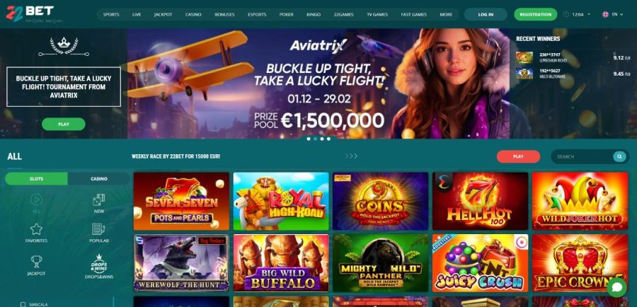 22bet Casino Promotions 2024 from just €1 Deposit