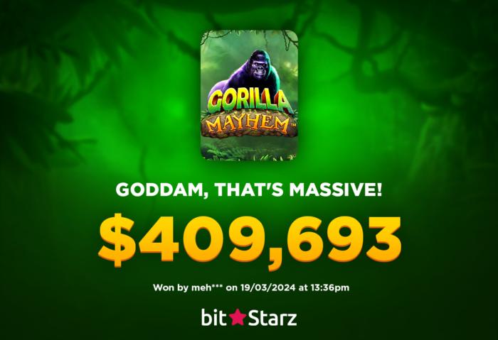Gorilla Mayhem slot big win